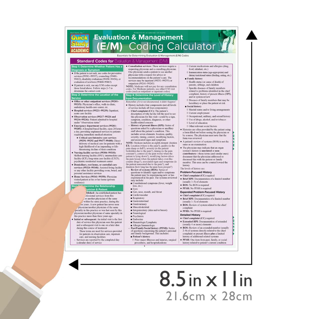 Evaluation & Management (E/M) Coding Calculator QuickStudy Laminated Reference Guide (QuickStudy Academic) - Image 3