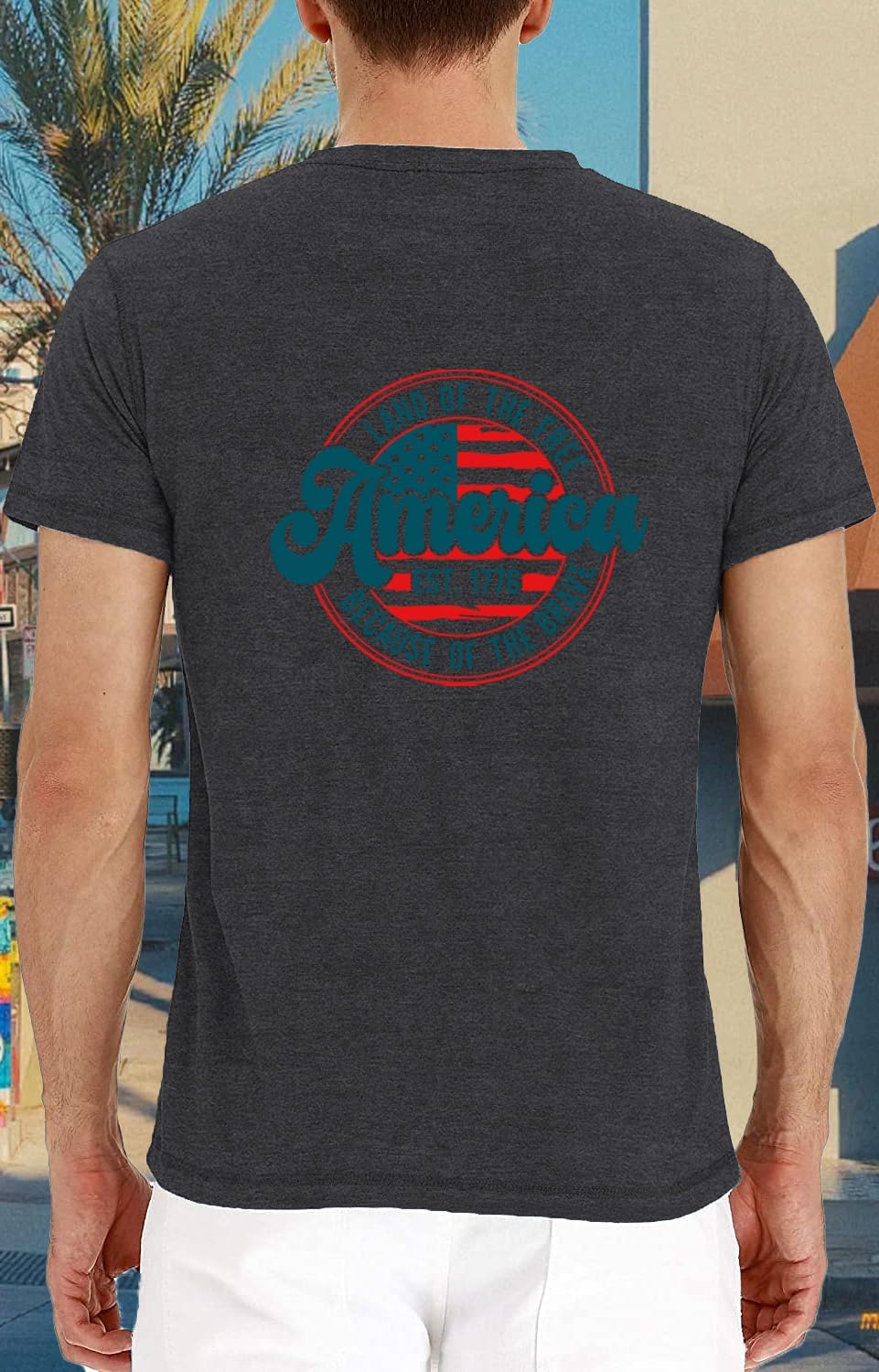 Mens American Flag Shirt 4th of July T-Shirt USA Flag 1776 Patriotic Tee Memorial Day Tops - Image 5