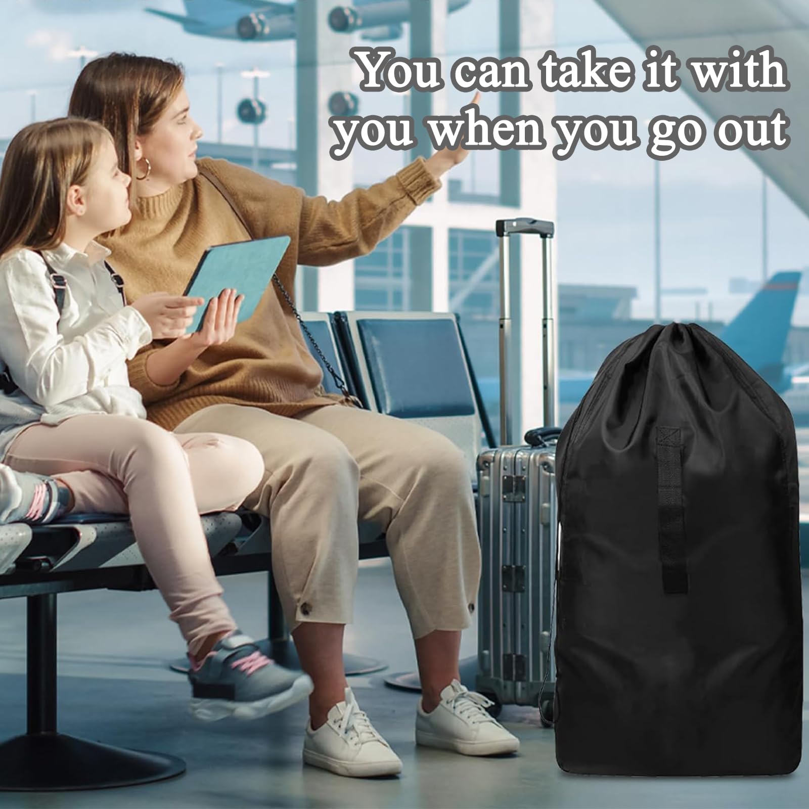 GMHLLES 50 * 52 * 20cm Stroller Bag for Airplane Small Pram Travel Bag for Airplane Portable Durable Buggy Bag - Image 4