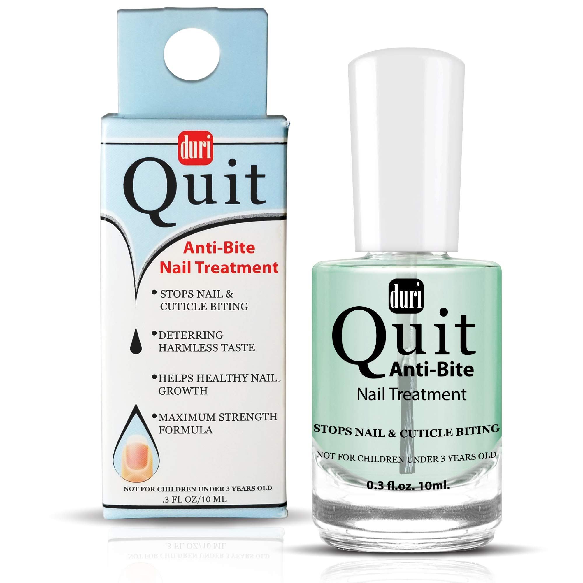 duri cosmetics duri Quit Anti Bite, Stops Nail and Cuticle Biting and Sucking, Bitter Taste, Nail Care, for Ages 3+ (0.3 fl.oz. 10 ml.)