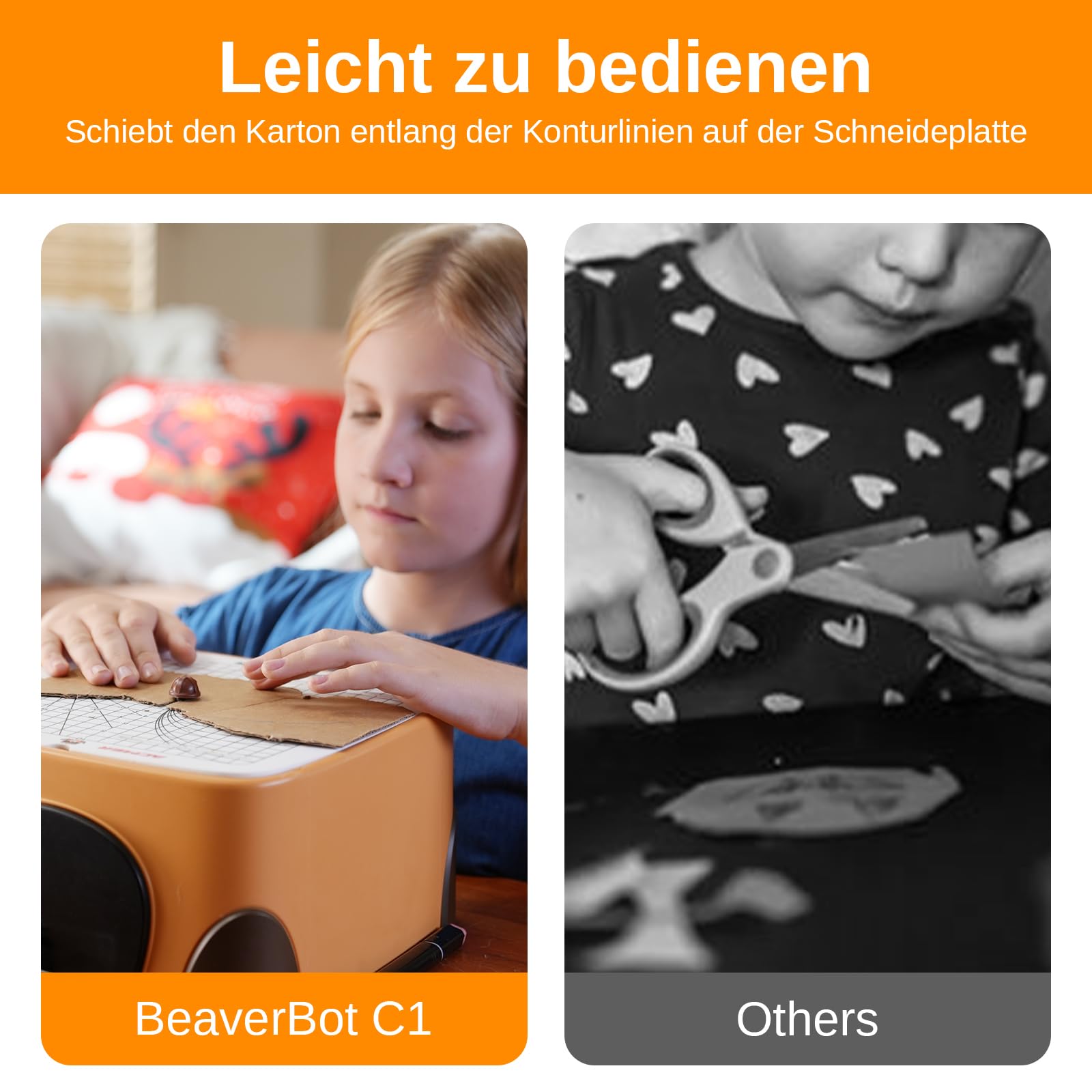 SainSmart BEAVERBOT Kartonschneider für Kinder – Sicheres DIY-Bastelset für Jungen & Mädchen ab 3 Jahren, Pädagogisches STEM-Kreativspielzeug, Klingenloses Papierwerkzeug für Bastelprojekte
