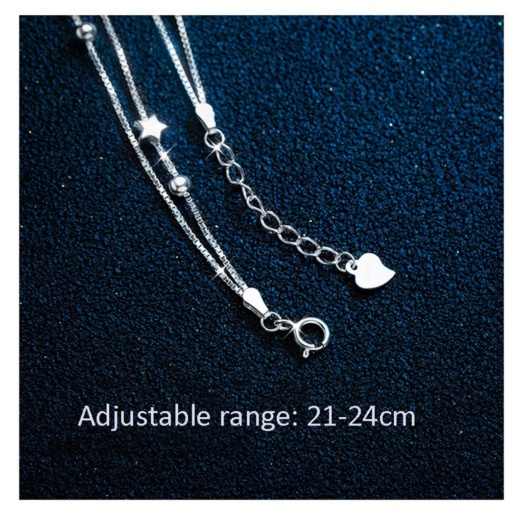 Fußkettchen, Fußkettchen für Damen, silberfarbene Fußkettchen, mehrlagig, Strand, verstellbare Kette, Fußkettchen, Fußschmuck, Stern-Fußkettchen für Freundin, Damen-Fußkettchen