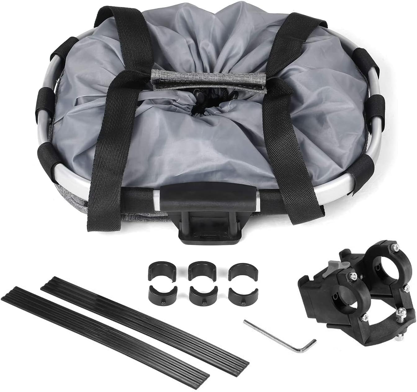 Detachable Bike Basket, Dog Cat Bicycle Handlebar Front Bag Pet Carrier with 5 FT Dog Leash for Cycling, Shopping, Picnic, and Outdoor