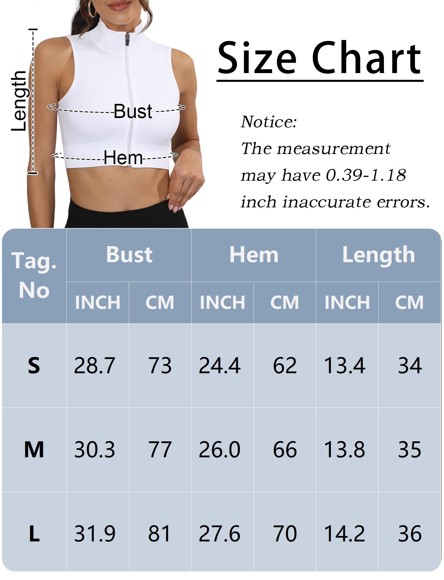 SEAUR Femme Débardeur de Sport Zippée Soutien-Gorge de Sport à Maintien Élevé Running Cyclisme Fitness Crop Top sans Manches de Fitness