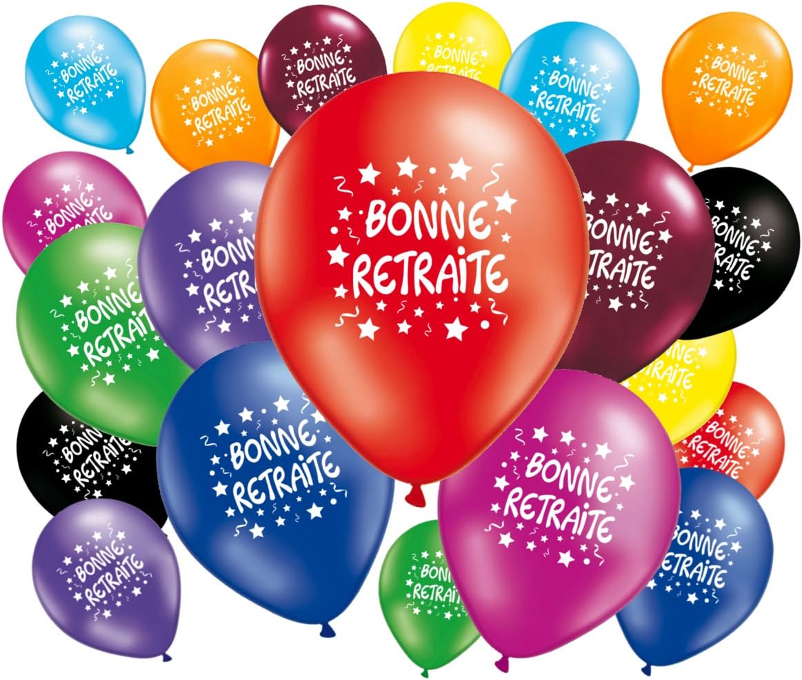 "Bonne retraite" Happy Retirement Balloons Pack of 20