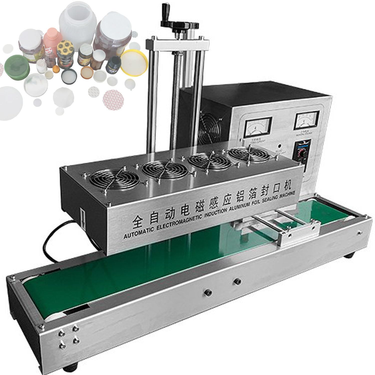 ASerZenith Automatic Sealing Machine, Continuous Electromagnetic Induction Sealer For Bottle Caps, Aluminum Foil Sealing, Band Sealer,130Mm