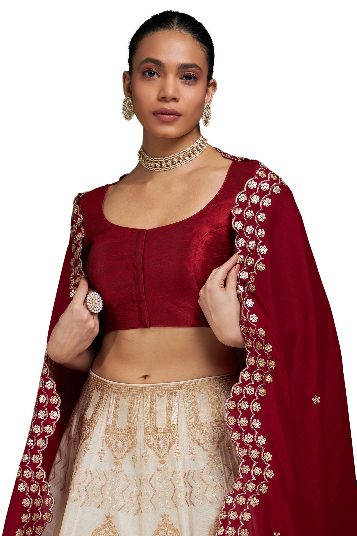 Womens Art Silk Solid Padded Half Sleeve Blouse