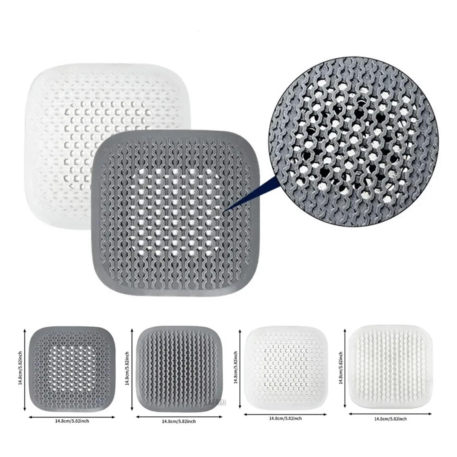10pcs Silicone Floor Drain Hair Filter Catcher Kitchen Sink Stopper Shower Bathtub Strainer Cover Bathroom Supplies Für Küche(White 1)