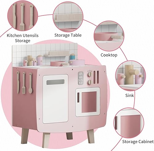 Miniatura 3 de Juego de cocina para niños pequeños, juego de cocina para niños pequeños, mini juego de cocina de madera para niños y niñas, regalo de cocina de