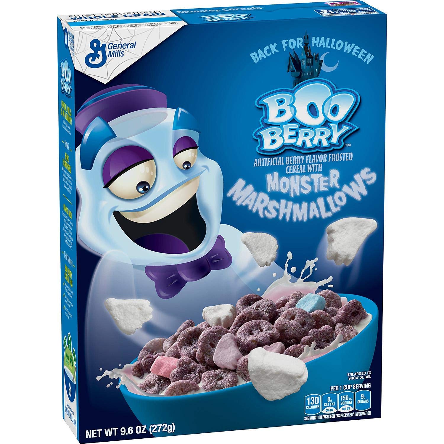 General Mills Monster Cereal 3-Pack with Monster Marshmallows(Boo Berry, Franken Berry, Count Chocula) 29.6 Ounce