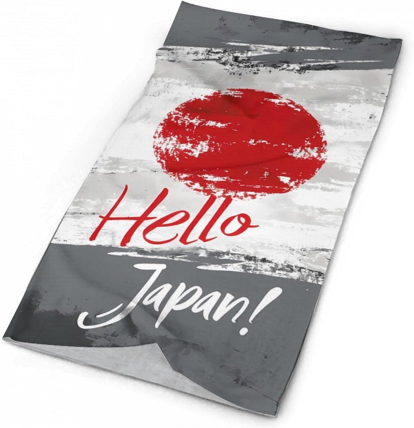 Japanese Flag Hello Japan Neck Gaiter Windproof Face Mask Bandanas for Men Women Cold Weather Scarf