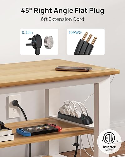 Miniatura 5 de TROND Regleta de alimentación con abrazadera de escritorio USB C PD 20 W, protector de sobretensiones con 4 salidas de CA, 4 puertos USB, cable de