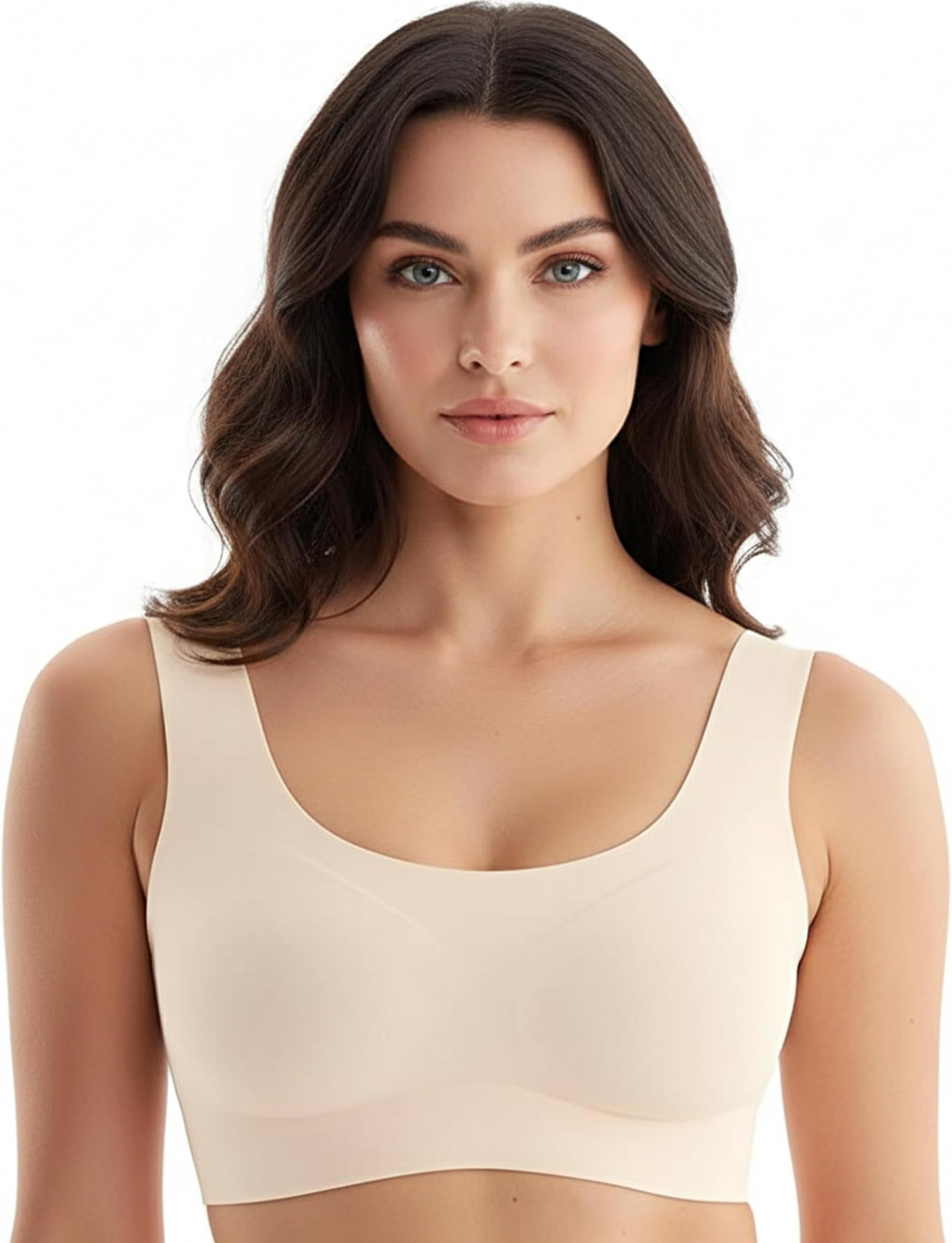 Comfort Revolution Seamless Bra Easy lite Full-Coverage Wireless Everyday Bra with CloudSoft Comfort with Removable Pad.