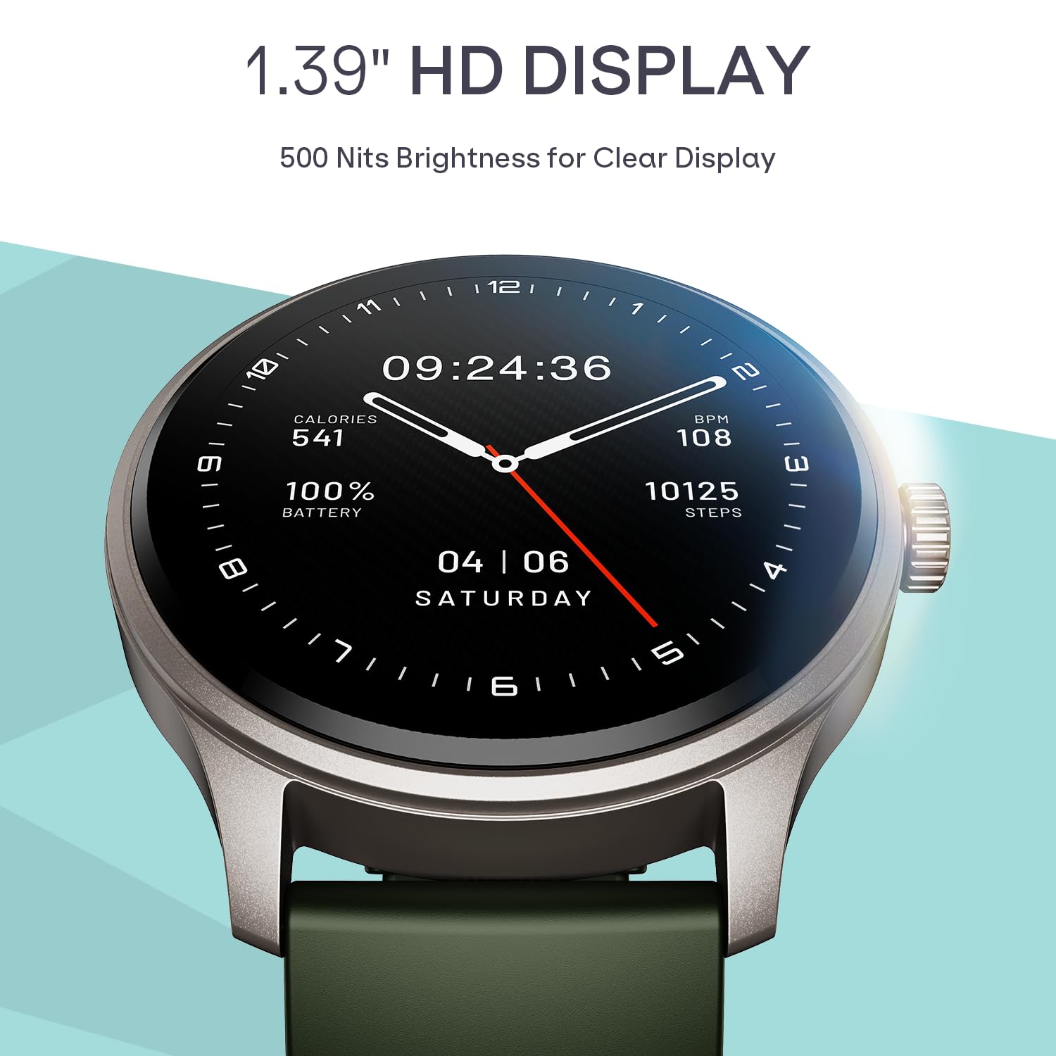 boAt Lunar Discovery Neo, 1.39" (3.5 cm) Round HD Display, Premium Metallic Finish, Animated Watchfaces, 100+ Sports Mode, Bluetooth Calling, Smart Watch for Men & Women (Olive Gold) — Amazon image 2