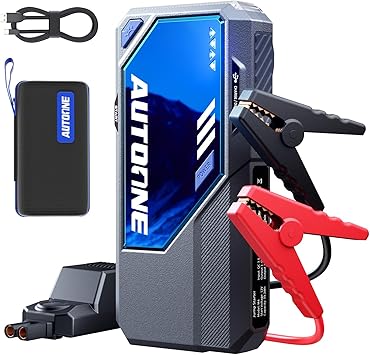 AUTOONE M4 Jump Starter 8000A Car Battery Jumper Starter Portable, 12V Jump Pack All Gas/12L Diesel Jump Box for Car Battery with Built-in Booster, Storage Case, LED Light, Jumper Cables