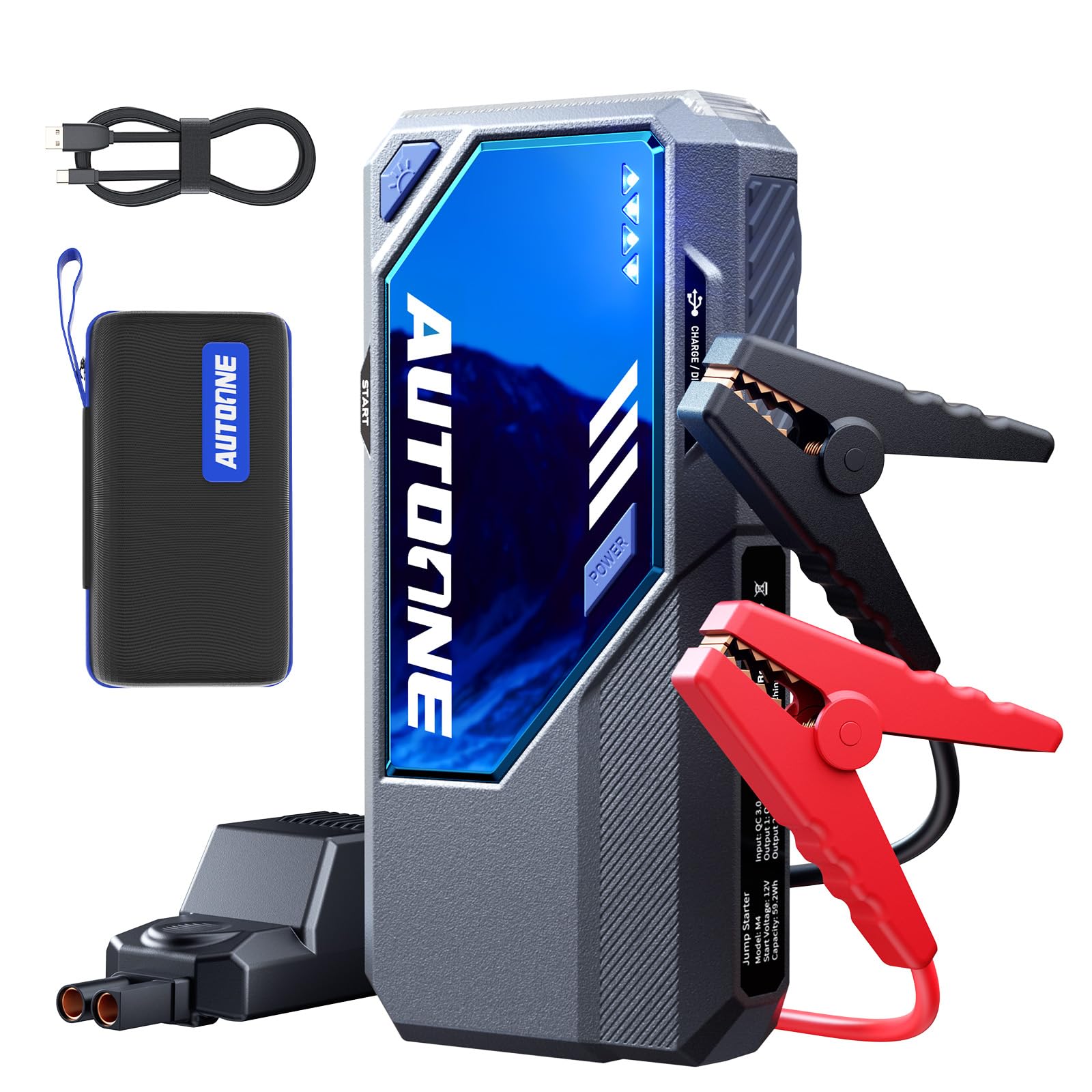 AUTOONE M4 Jump Starter 8000A Car Battery Jumper Starter Portable 12V Jump Pack All Gas 12L Diesel Jump
