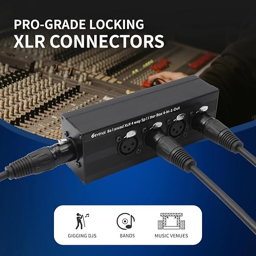 Caja Divisora de Audio XLR 4 Entradas 1 Salida miniatura 2