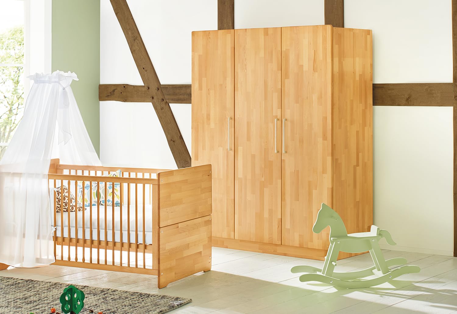 Pinolino 142174 Kleiderschrank für Kinderzimmer Natura von Pinolino, besonders stabil, Massivholz