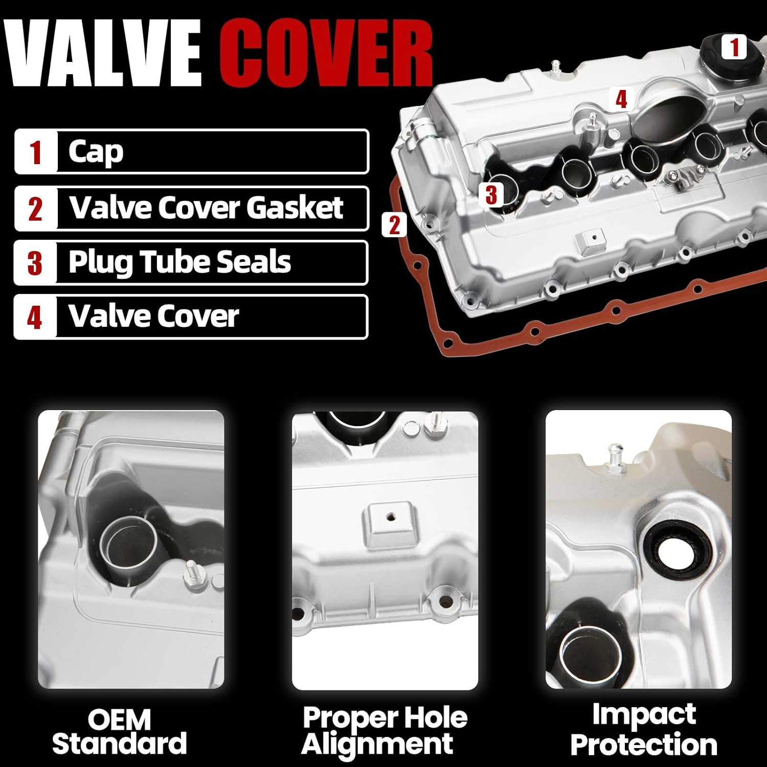 MITZONE Engine Valve Cover Compatible with 2006 2007 BMW 325i 325xi 330i 330xi 525xi 525i 530i 530xi Z4 3.0L Replace # 11127548274