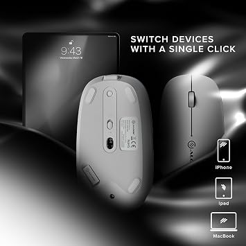 ALOGIC Echelon USB-C Rechargeable Wireless Mouse, Bluetooth Wireless Mouse with USB-C Charging, Ergonomic Compact Mouse for Windows, macOS & iPadOS