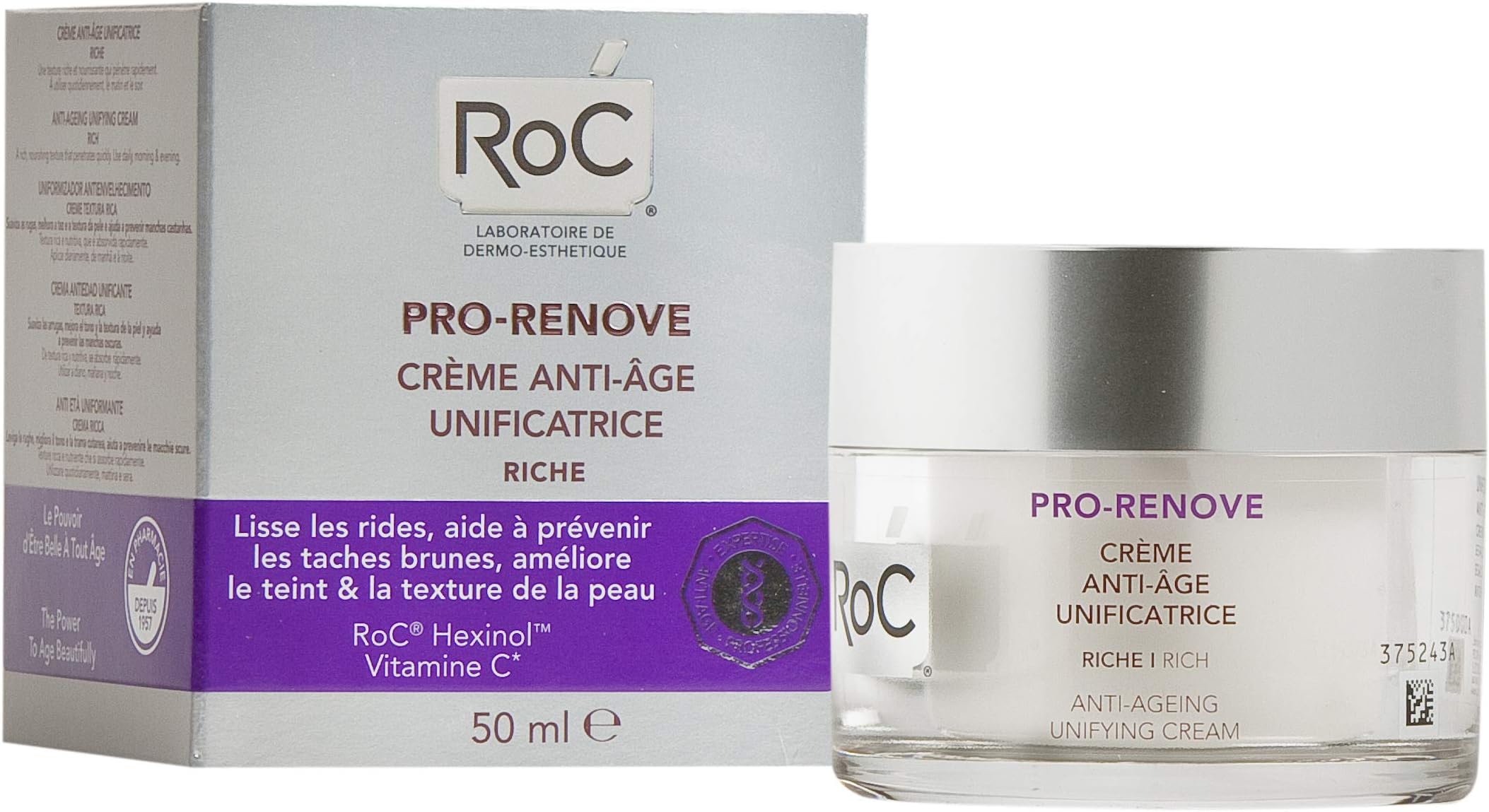 Roc Pro-Renove Anti-Ageing Unifying Cream Rich 50ml