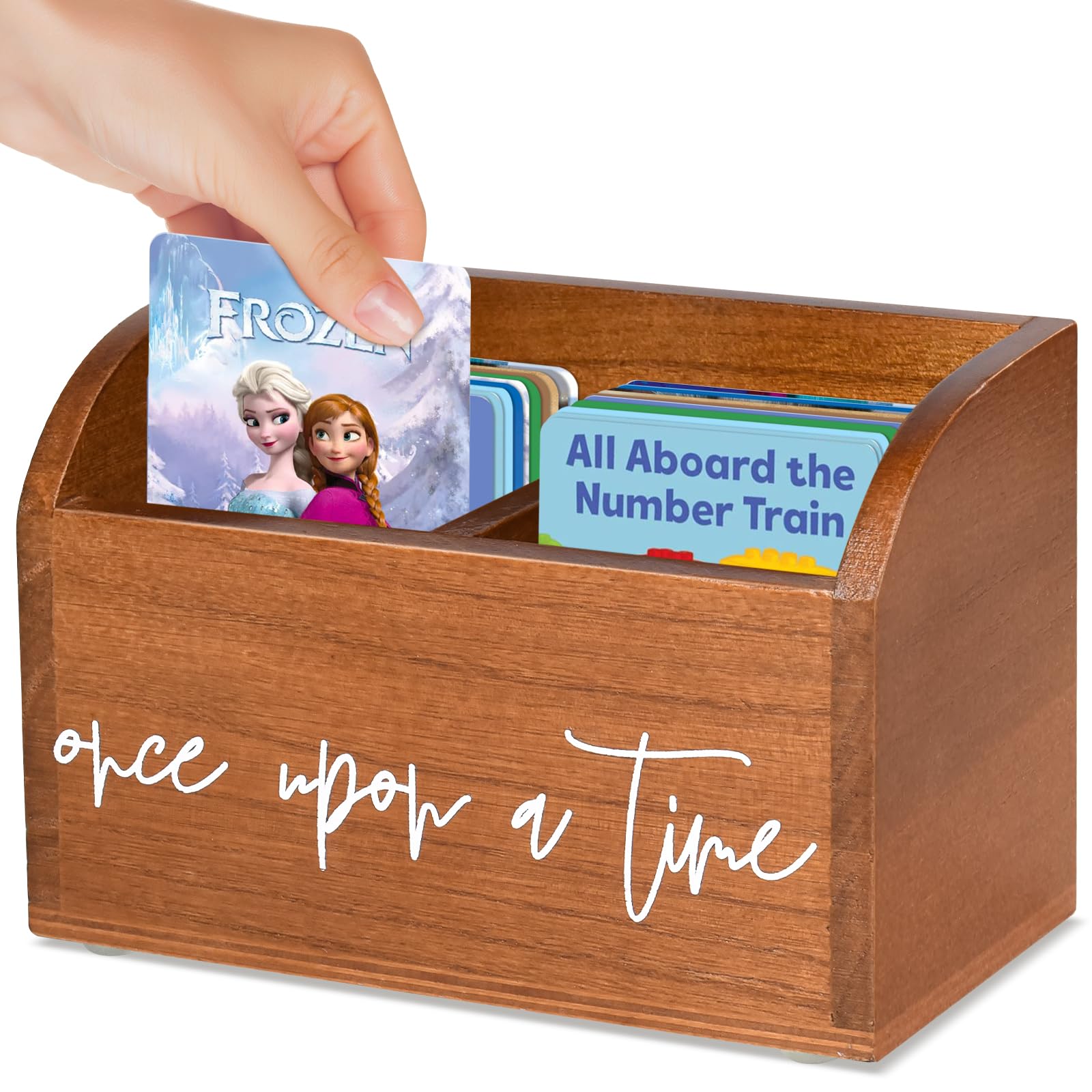 Yoto Card Holder - Wooden Case with Two Compartments - Lacquer Brown