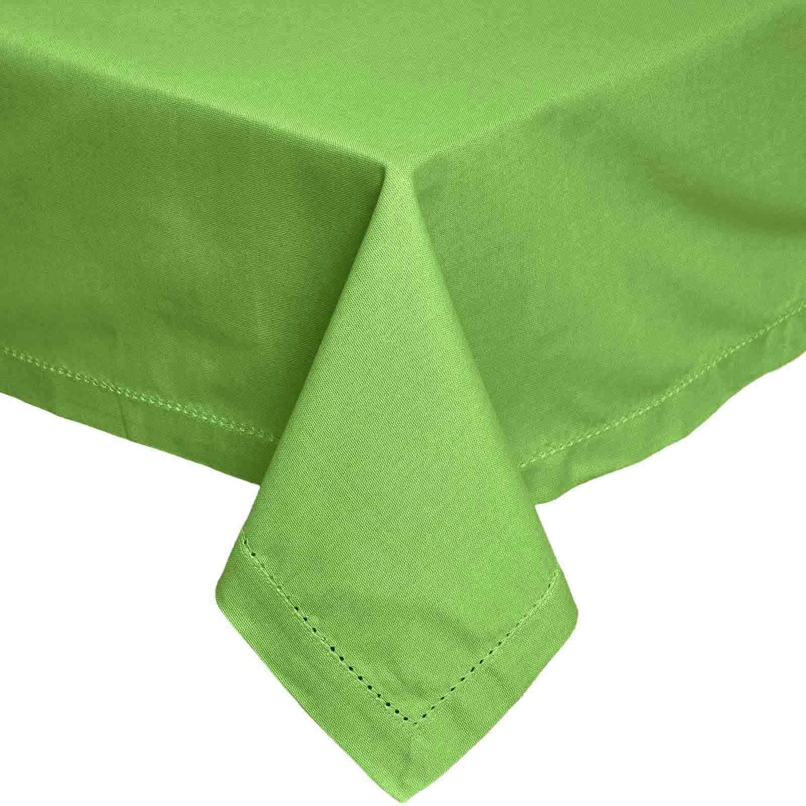 Homescapes Lime Plain Cotton Tablecloth, 178Cm X 300Cm In