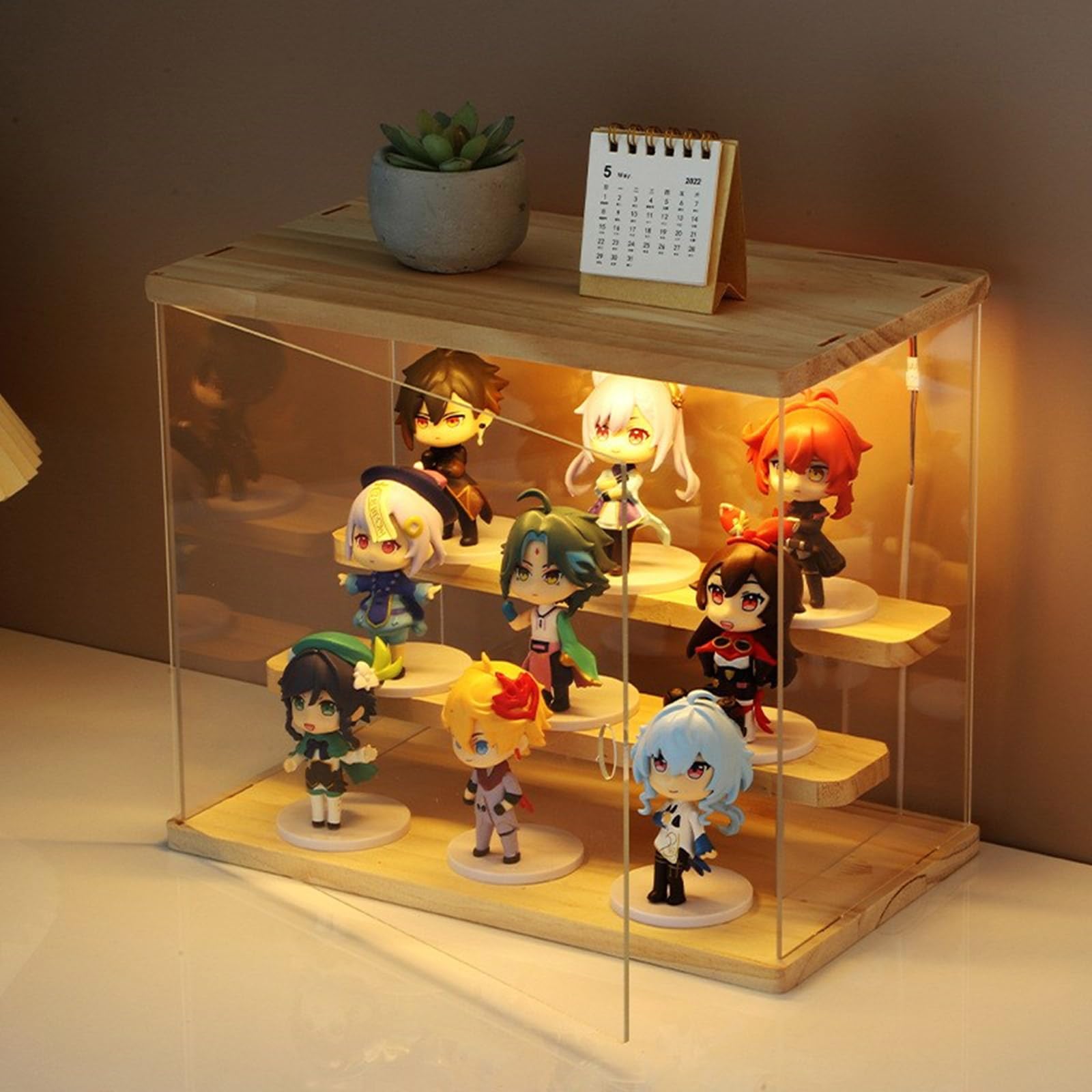 Scatola in acrilico per gli amanti dei personaggi in miniatura, vetrina facilmente accessibile, scaffali rimovibili per oggetti da collezione, soluzione di presentazione versatile, Taglia