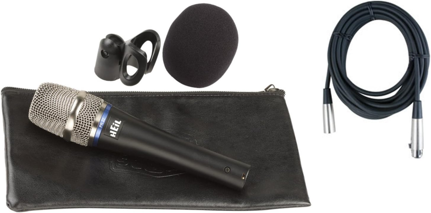 Heil PR22-UT (Utility) Microphone w/Vinyl Carrying Bag, Microphone Clip, Windscr