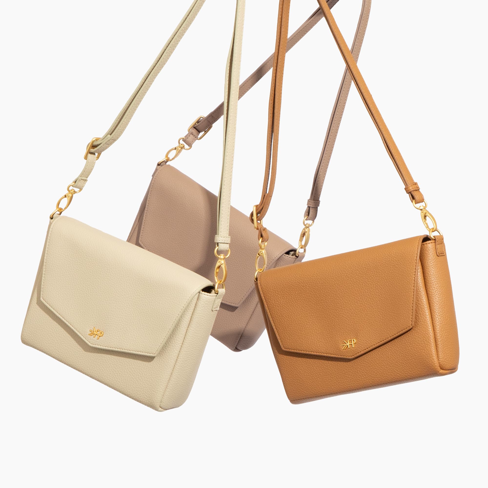 Freshly Picked Borsa a tracolla classica da donna, elegante borsa a tracolla realizzata in pelle vegana di alta qualità