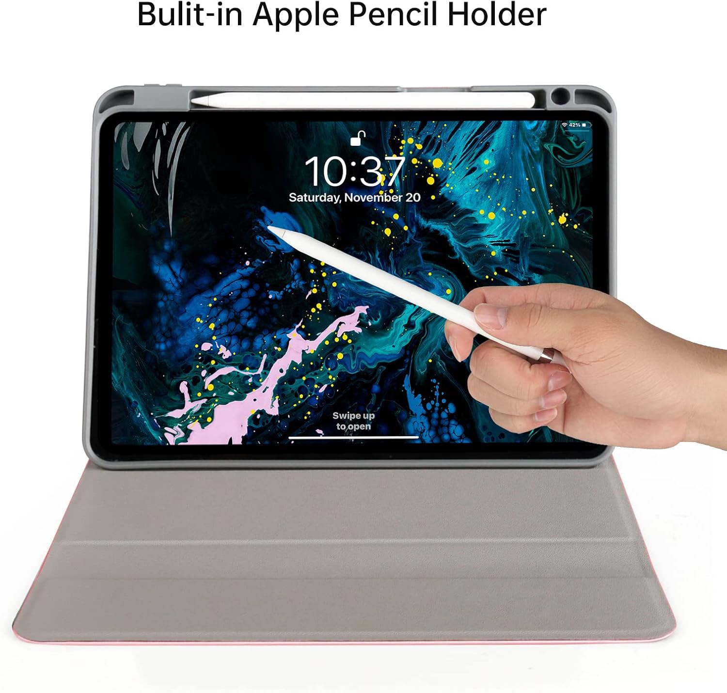 Blасk Frіdау - 50% оƒƒ iPad Pro 11 Inch Case with Keyboard 2021/2020, iPad Air Case 4th Generation Keyboard with Pencil Holder, Detachable Wireless Keyboard 7 Colors Backlit - Flip Stand Leather Smart Cover - Pink Blасk Frіdау 🔥 iPad Pro 11 Inch Case with Keyboard 2021/2020, iPad Air Case 4th Generation Keyboard with Pencil Holder, Detachable Wireless Keyboard 7 Colors Backlit - Flip Stand Leather Smart Cover - Pink