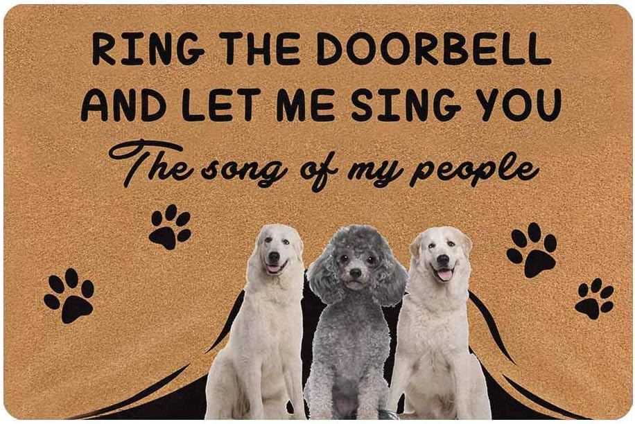 Custom Doormat, Ring the Doorbell and Let Me Sing You the Song of My People Personalized Mat Dog Photo Doormat Door Floor Mat Outdoor Indoor Front Mat Entrance Welcome Mat Bathroom Rug Mat 24x16 Inch