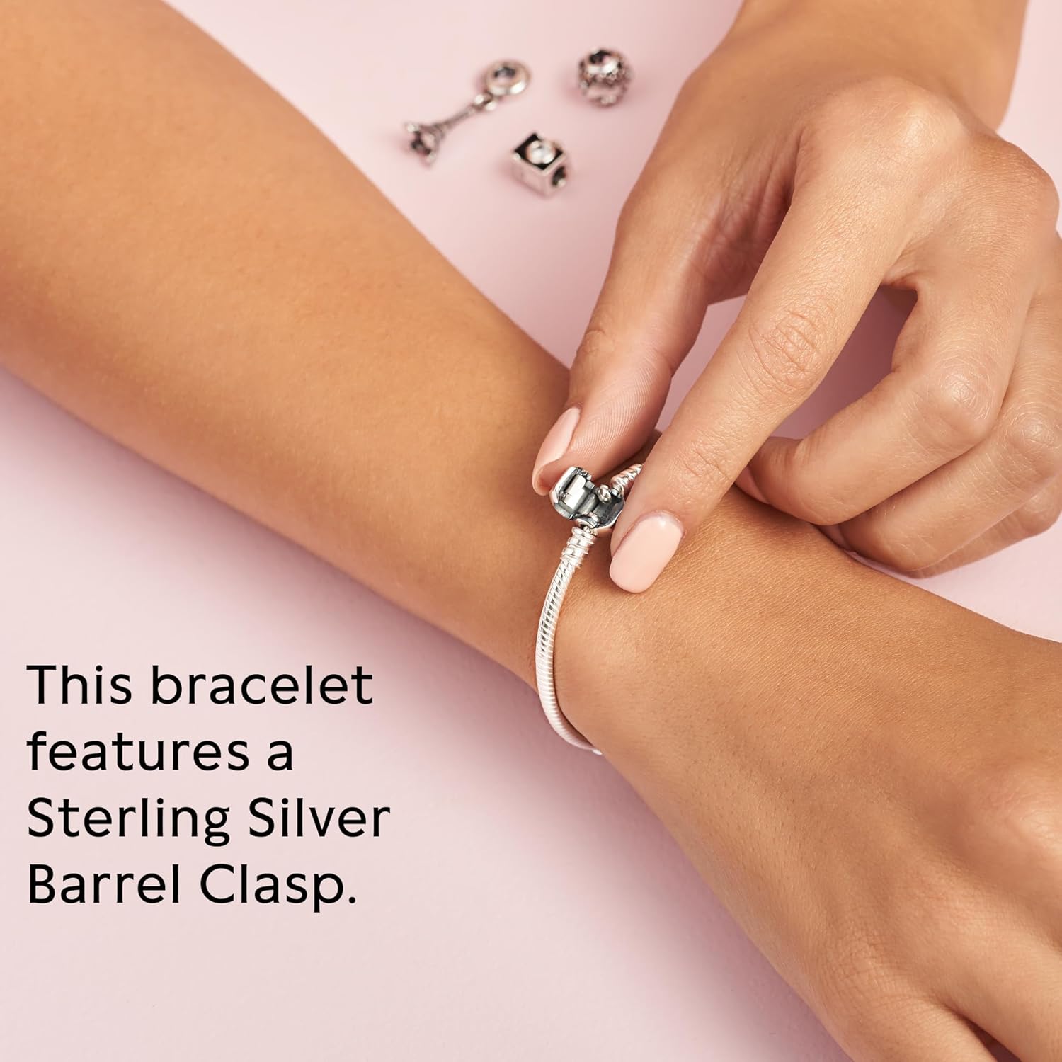 PANDORA Moments Barrel Clasp Snake Chain Bracelet - Bracelet for Women - With Gift Box