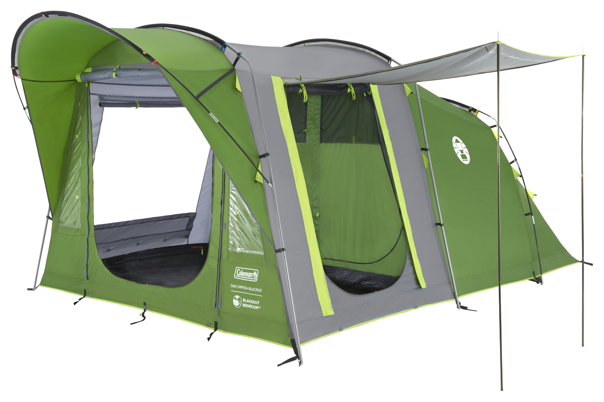 Coleman Oak Canyon 4 BlackOut Tenta | Tenda a tunnel per famiglie da 4 persone con 2 camere da letto oscurate e zona giorno | Tenda da campeggio | Impermeabile da 4500 mm | con telo di fondo cucito