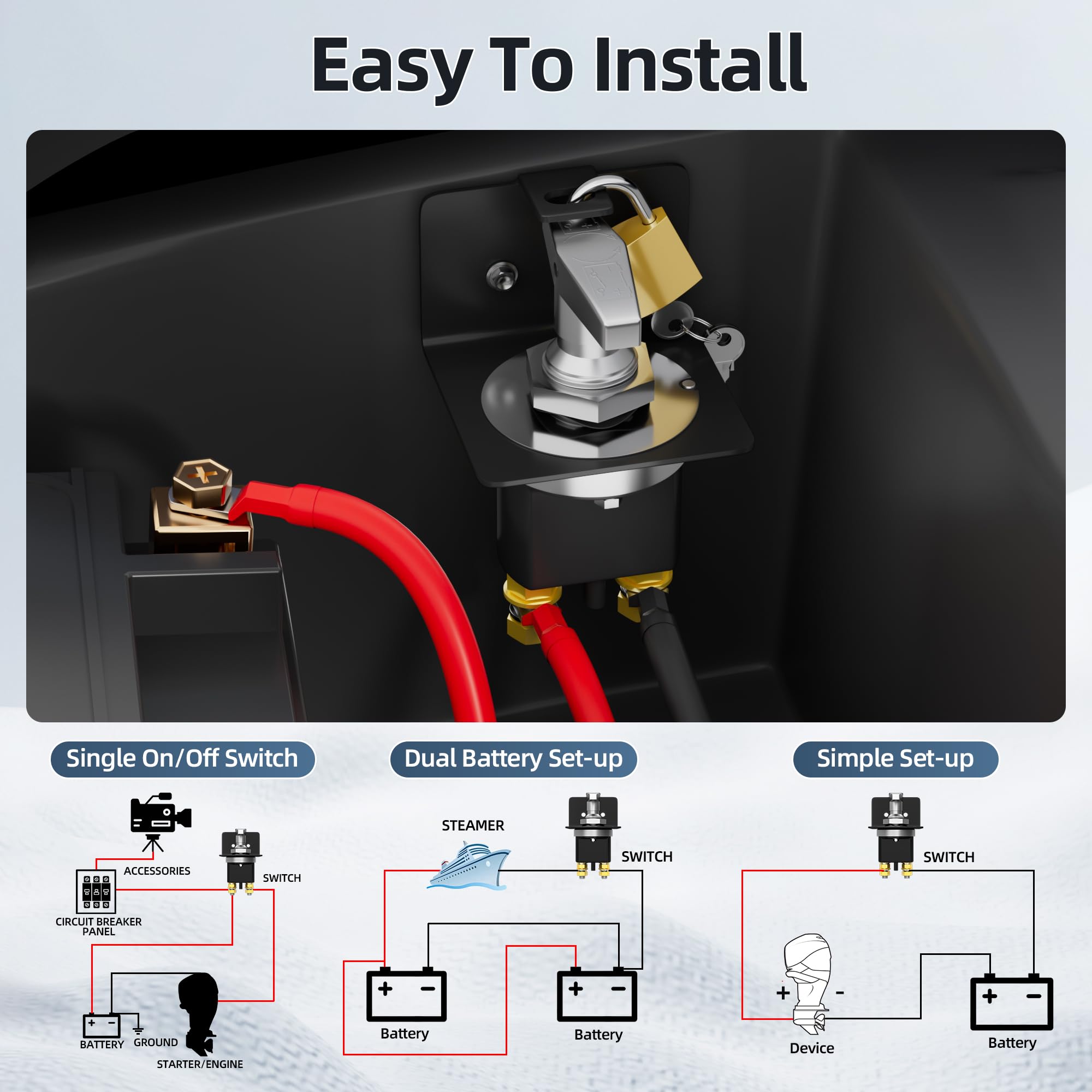 Killページ Joinfworld 500A 12V Battery Disconnect Switch with Lockout
