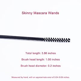 i-Laesh Skinny Mascara Wands - Eyebrow Brushes for Lash Extensions, Beauty Makeup Tool - 50 Pcs (Black)