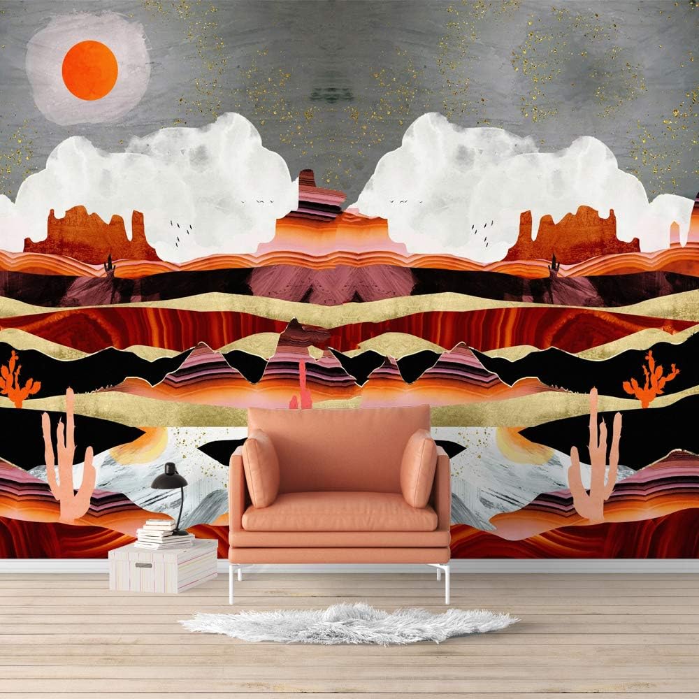 SIGNFORD Wall Mural Nordic Style Nature Landscape Removable Wallpaper Wall Sticker for Bedroom Living Room - 66x96 inches : Tools & Home Improvement