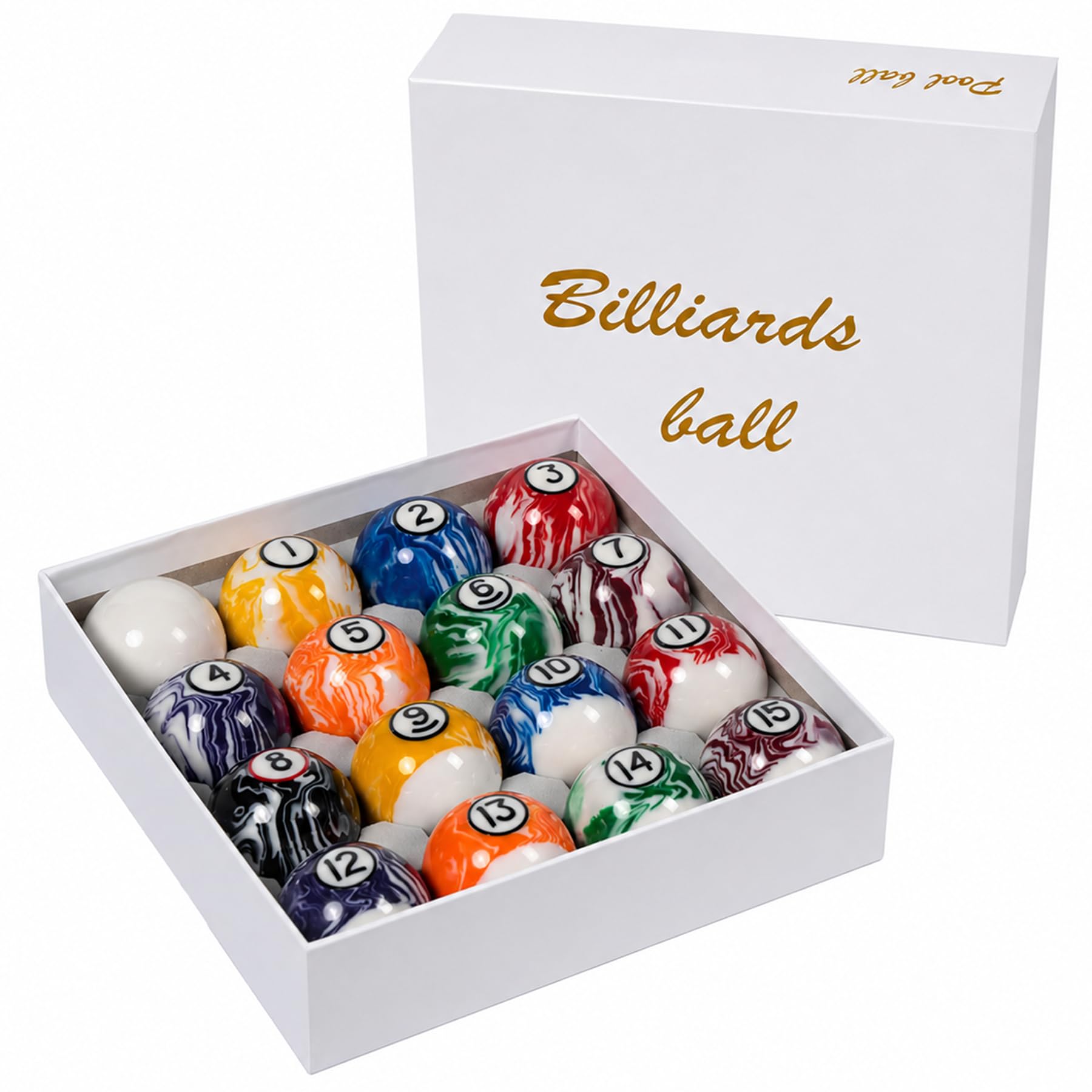 Amazon.com : Empire USA Color.Marble Swirl Billiard Ball Set