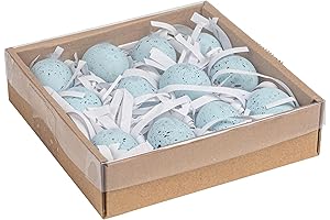 Creative Co-Op Boxed set of 12 Blue Speckled Ceramic Robin Eggs