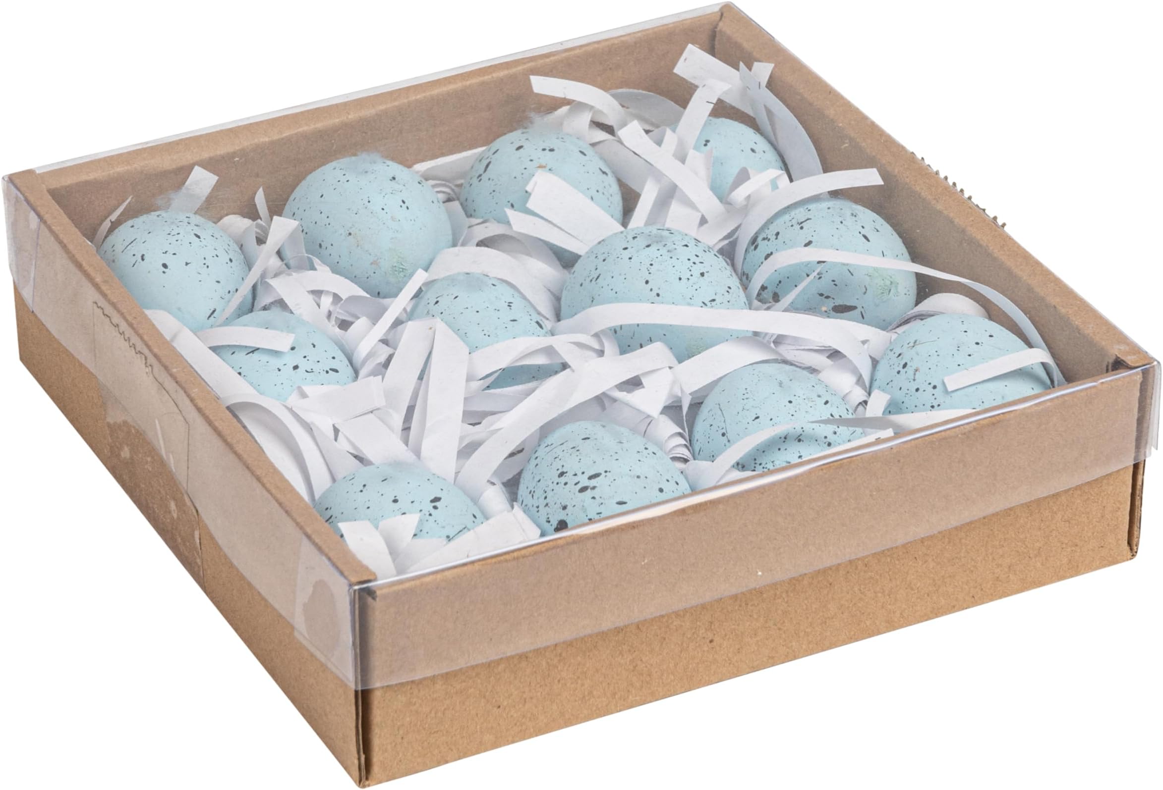 Creative Co-Op Boxed Set of 12 Blue Speckled Ceramic Robin Eggs