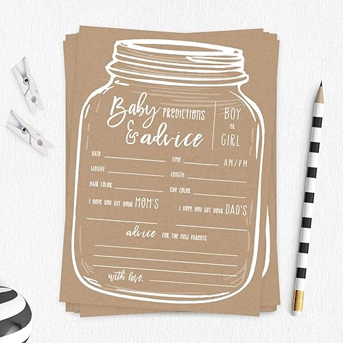 Miniatura 10 de Canopy Street Little Cutie - Juego de baby shower, 25 tarjetas temáticas de cítricos naranjas de predicción para bebés, hojas de actividades de