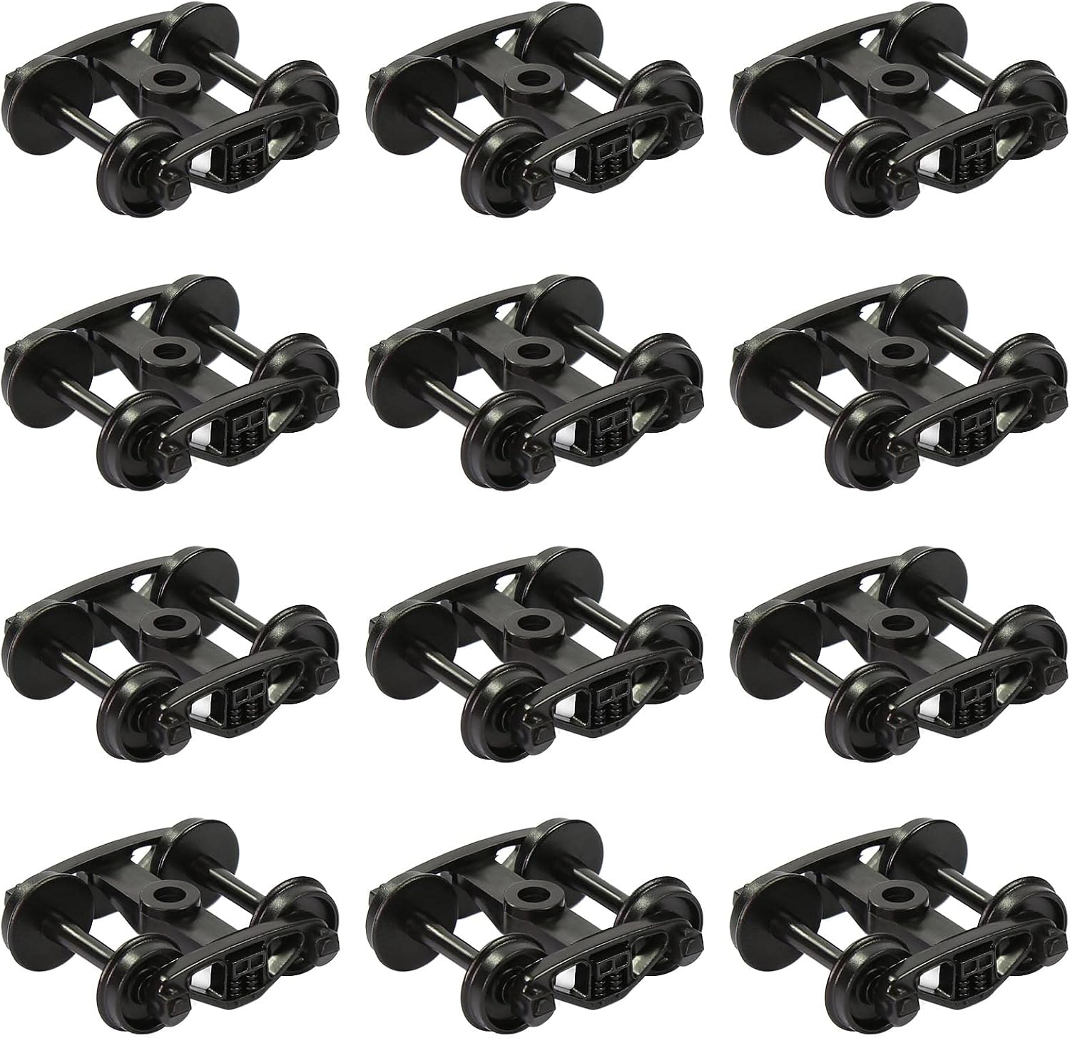 12pcs Model Train Bogie with Plastic Wheels 1:87 HO Scale 33" Model Railway Accessories (Style B)