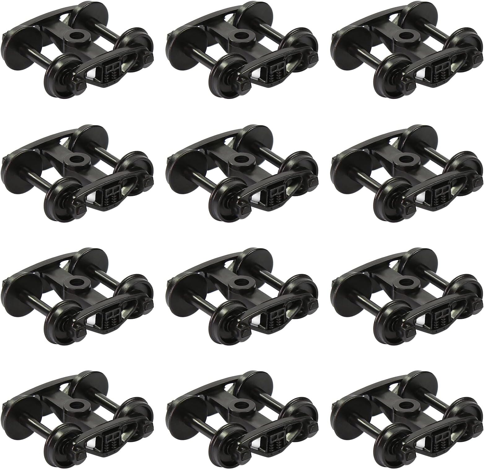 12pcs Model Train Bogie with Plastic Wheels 1:87 HO Scale 33" Model Railway Accessories (Style B)