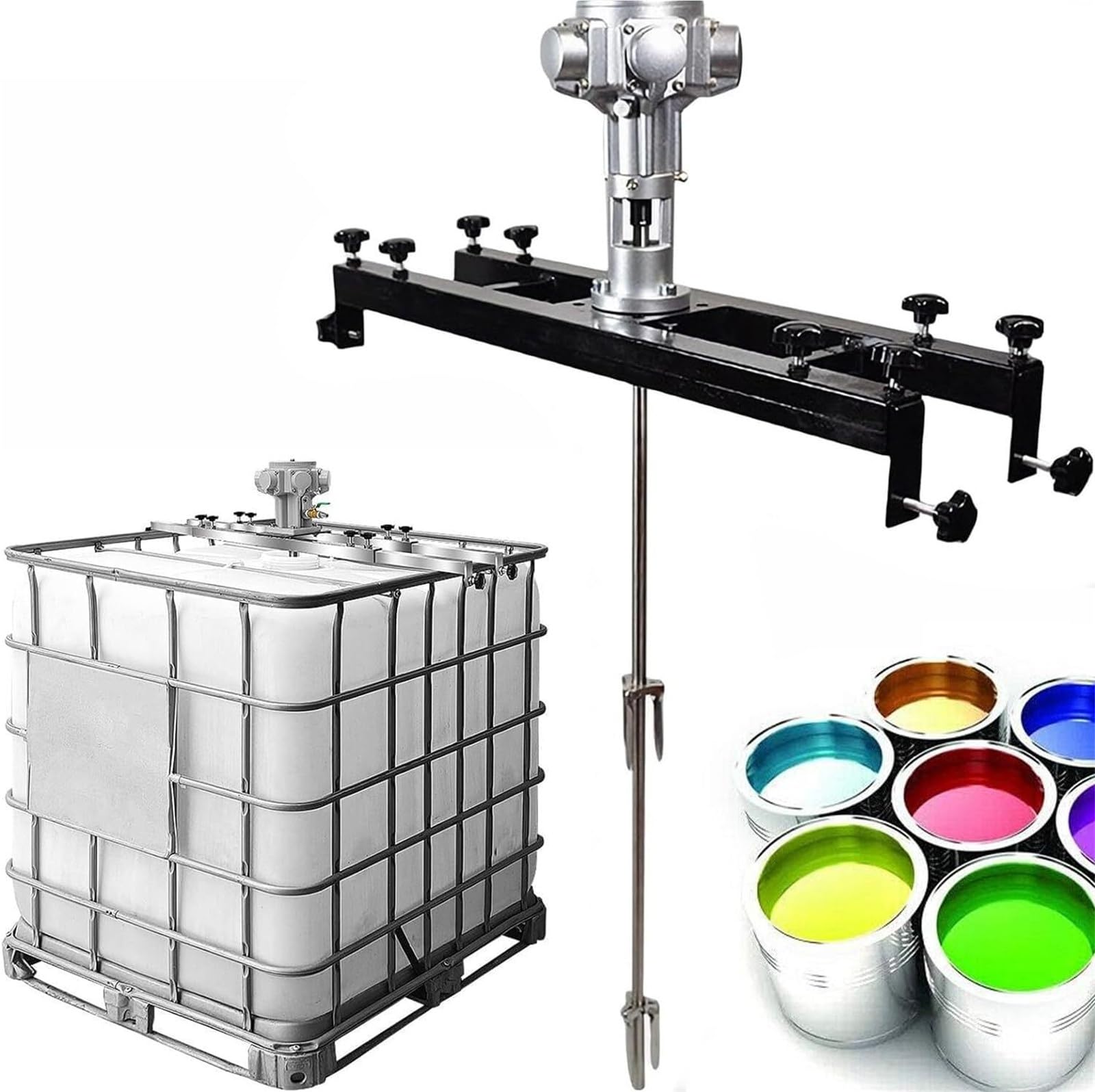 Miscelatore pneumatico for serbatoio IBC 1000L 1/2HP Miscelatore pneumatico for vernice Impastatrice for rivestimento di inchiostro industriale, con gancio di supporto, agitatrice for vernice