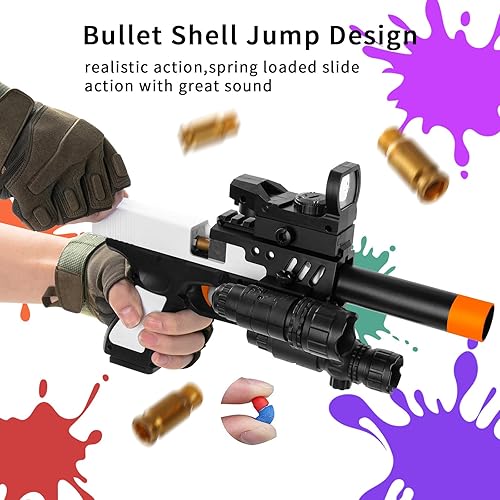 Miniatura 5 de Pistola de juguete pistola de juguete de bala suave pistola de expulsión de salto disparar con balas de espuma es un juguete para ejercitar la