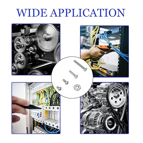 Miniatura 8 de Kit surtido de tornillos de máquina #6-32#4-40#2-56 Phillips Pan Head Tuercas y Tornillos Surtido Kit Surtido de Tornillos de Acero Inoxidable 304,