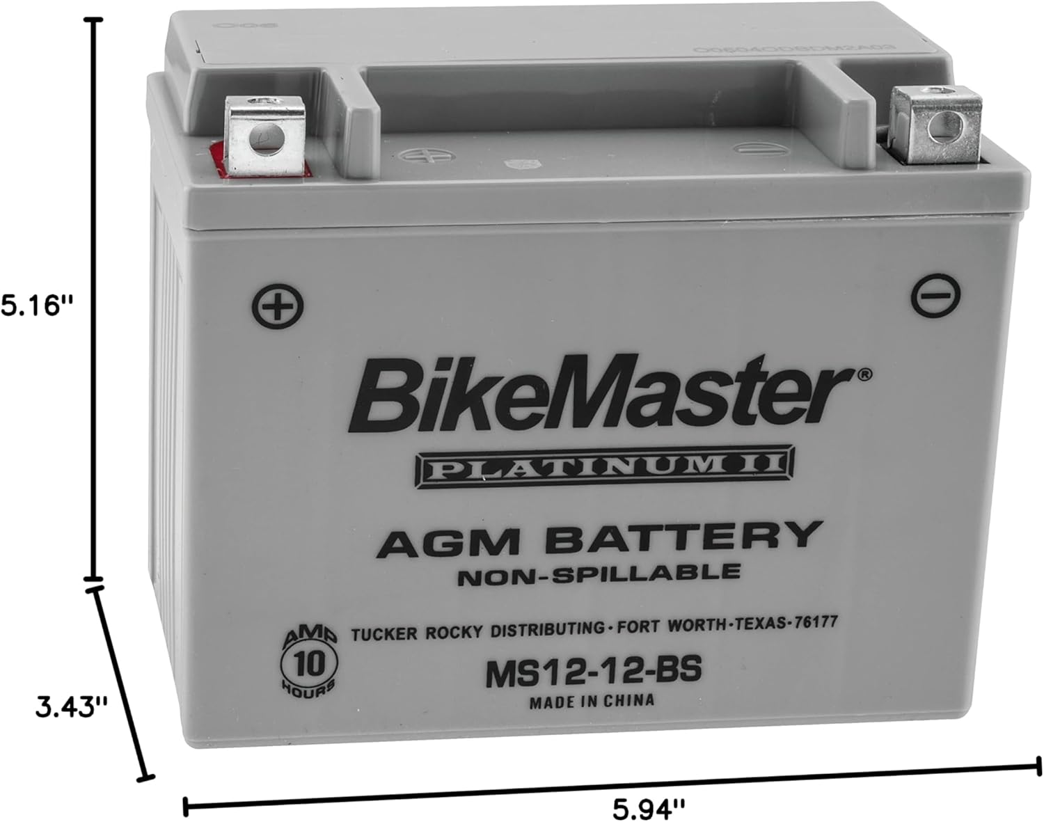 BikeMaster Platinum Batteries MS12-12-BS