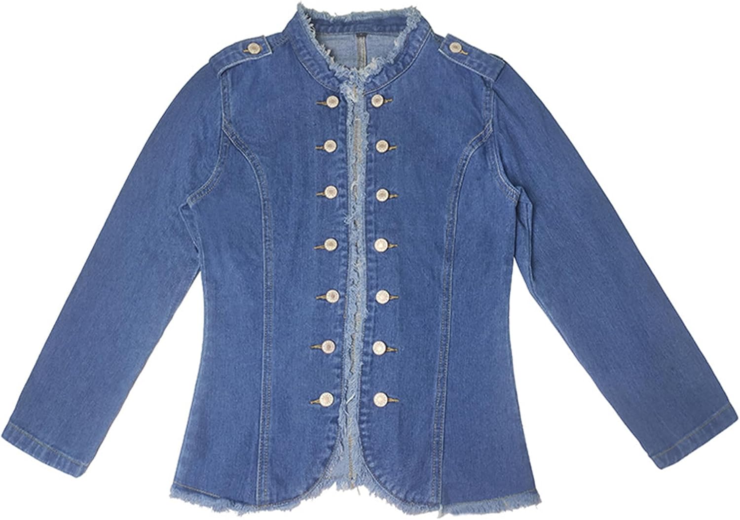 Tbahhir Women Denim Jacket Casual Long Sleeve Open Front Jean Blazer Distressed Slim Fit Top Fall Outfits