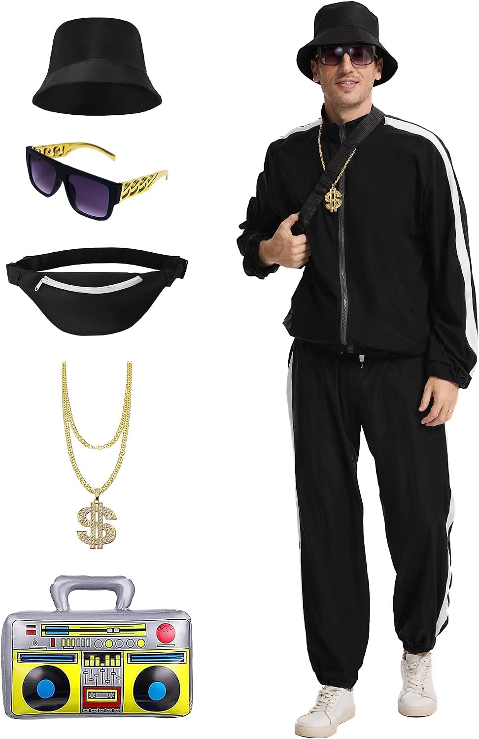 ZOKJFDK 80s Men Workout Costume Halloween Cosplay Couples 80s Outfits