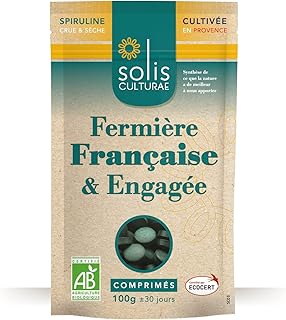 Spiruline Bio Française en Comprimés | 100g soit 200 comprimés | Certifiée AB Ecocert | Pratique & Sans Goût | Riche en Fer & Protéines | Phycocyanine | Ferme Provençale depuis 2012
